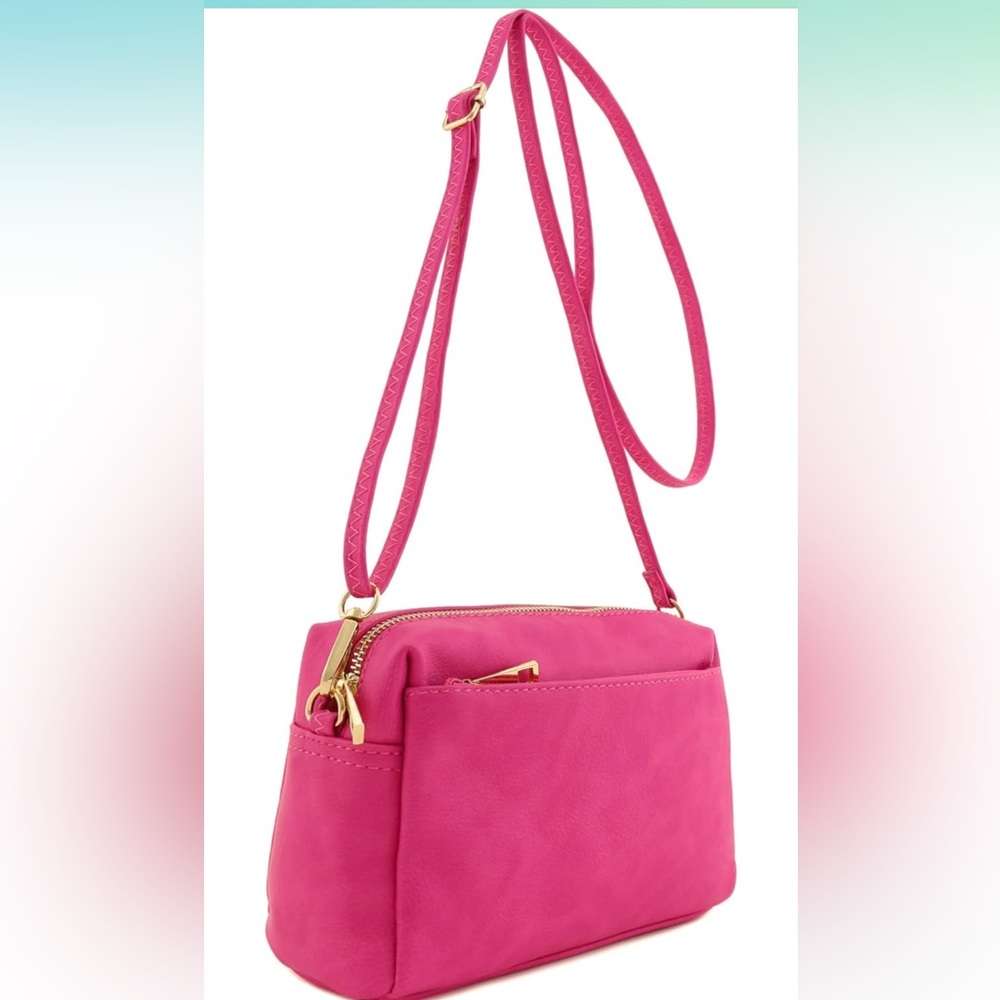 Triple Zip Small Crossbody Bag